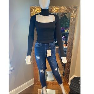 Cutout turtleneck sweater